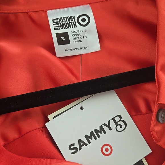 NWT SAMMY B SILKY SHIRT DRESS. SZ 2X & 3X - Picture 5 of 6